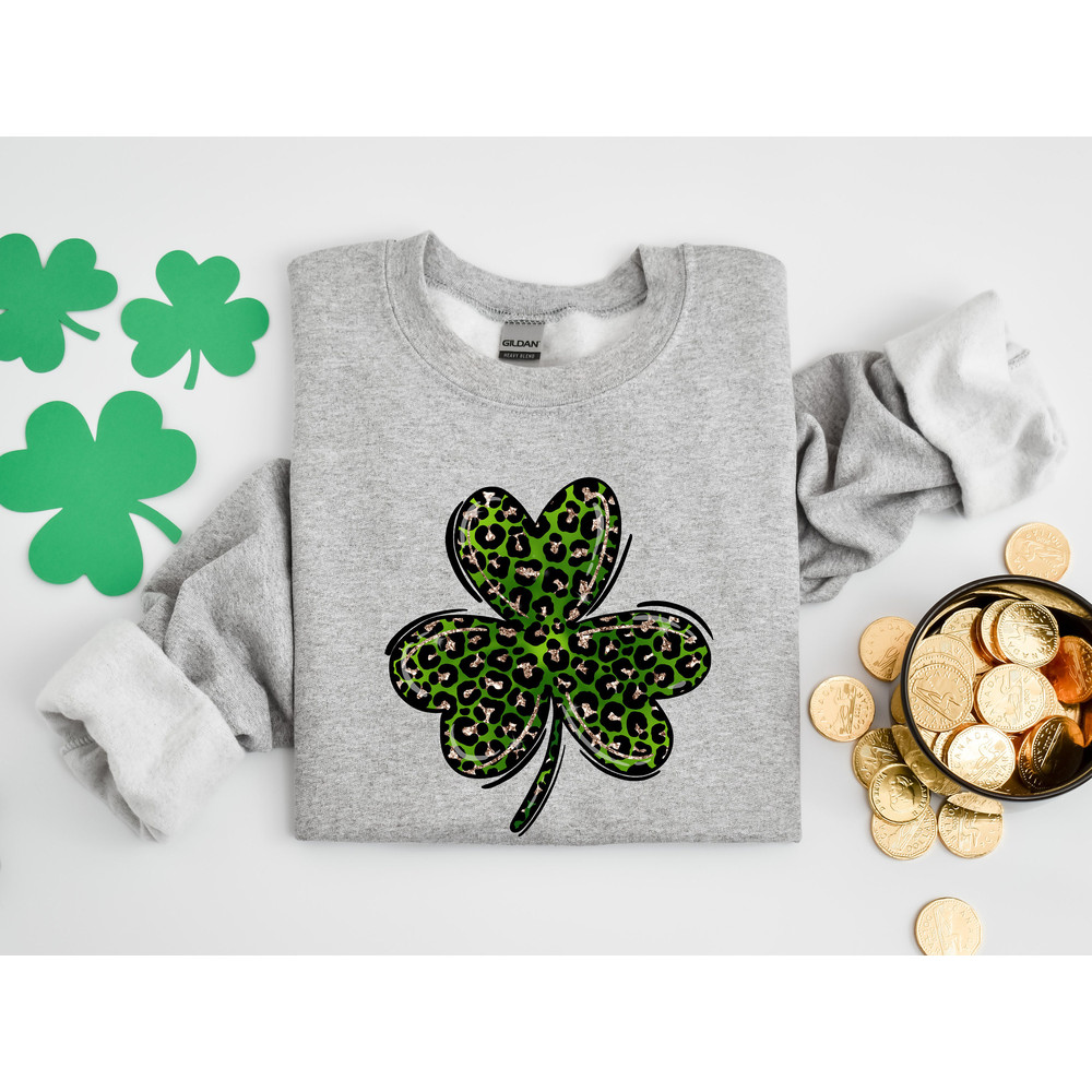 Leopard Print Shamrock Shirt, St Patricks Day Shirt, Shamrock Lucky Lips, Four Leaf Clover, Shamrock, Irish Shirt - 2.jpg