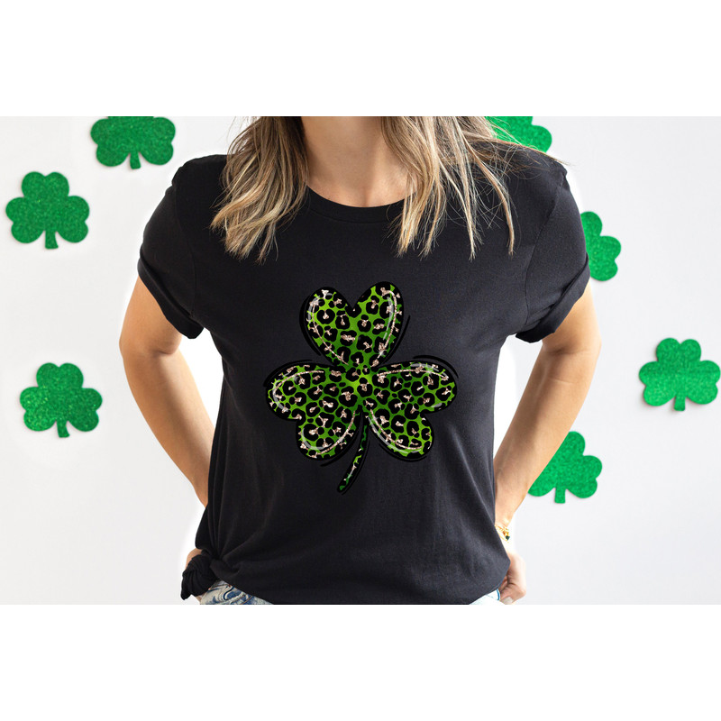 Leopard Print Shamrock Shirt, St Patricks Day Shirt, Shamrock Lucky Lips, Four Leaf Clover, Shamrock, Irish Shirt - 4.jpg
