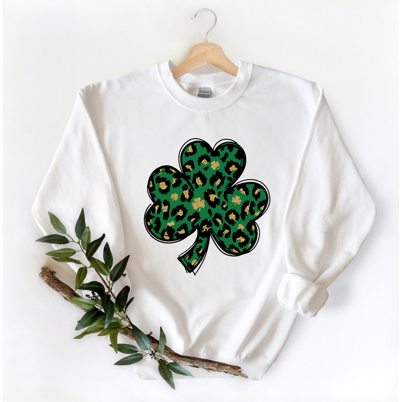 Leopard Print Shamrock Shirt, St Patricks Day Shirt, Shamrock Lucky Lips, Four Leaf Clover, Shamrock, Irish Shirt - 2.jpg