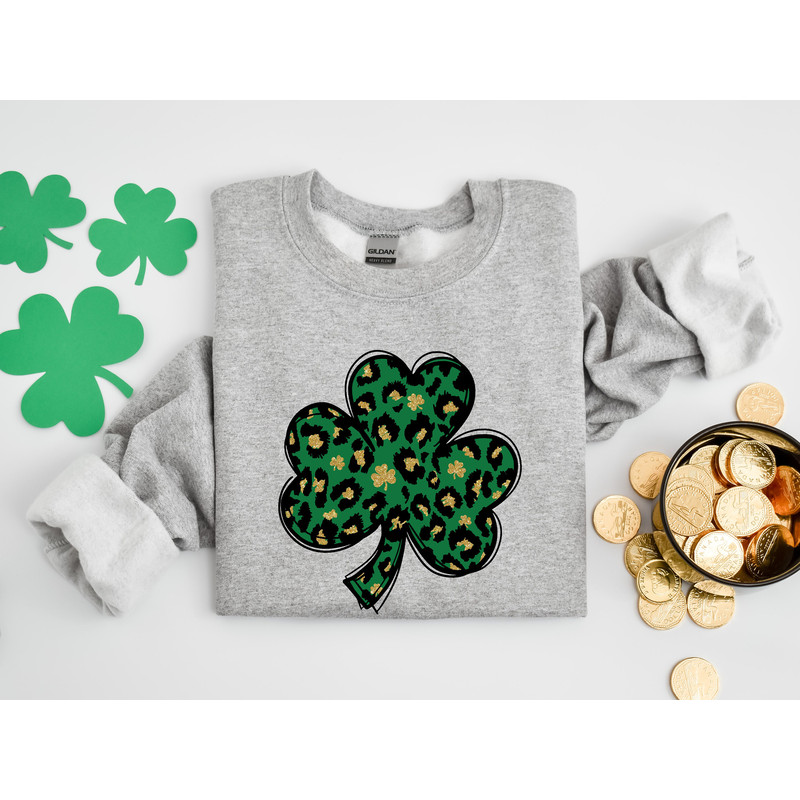 Leopard Print Shamrock Shirt, St Patricks Day Shirt, Shamrock Lucky Lips, Four Leaf Clover, Shamrock, Irish Shirt - 4.jpg