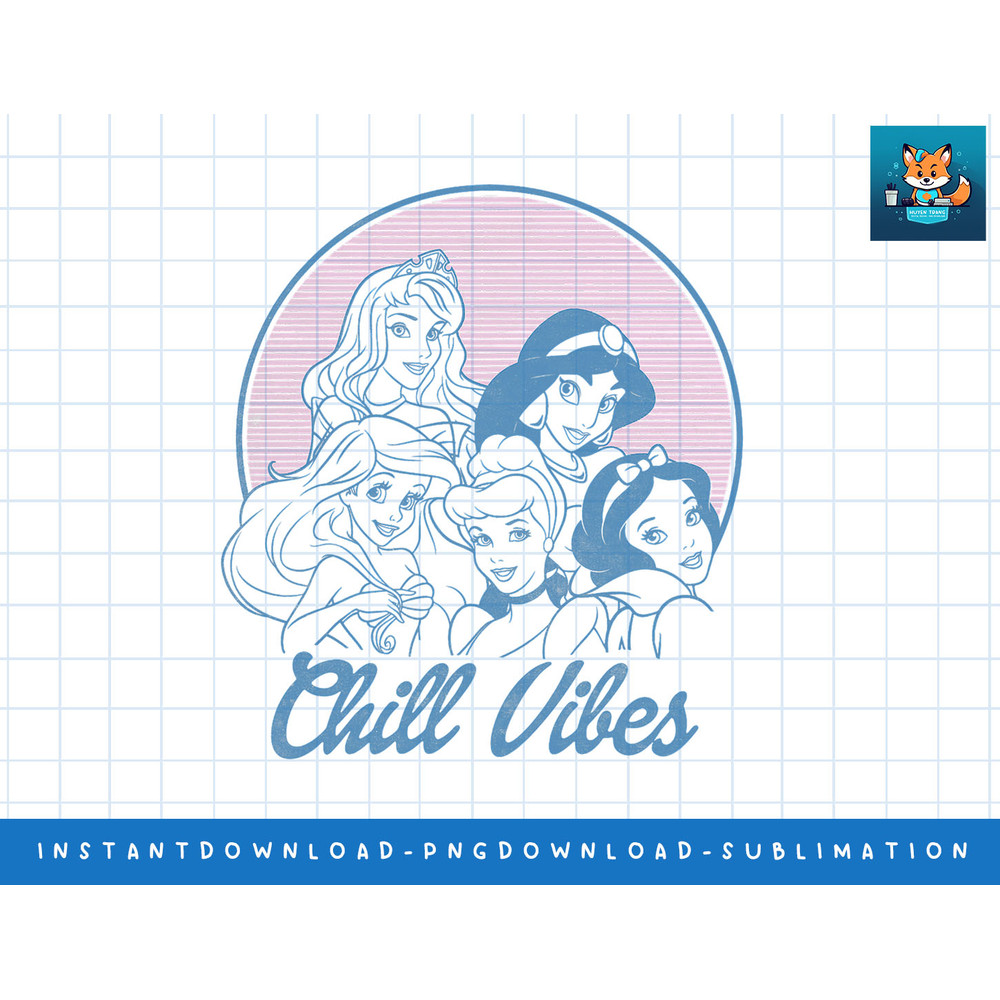 Disney Princess Retro Group Shot Chill Vibes png, sublimate, digital print.jpg
