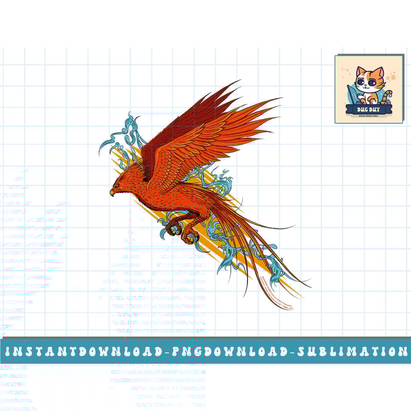 Harry Potter Fawkes the Phoenix in Flight png, sublimate, digital download.jpg