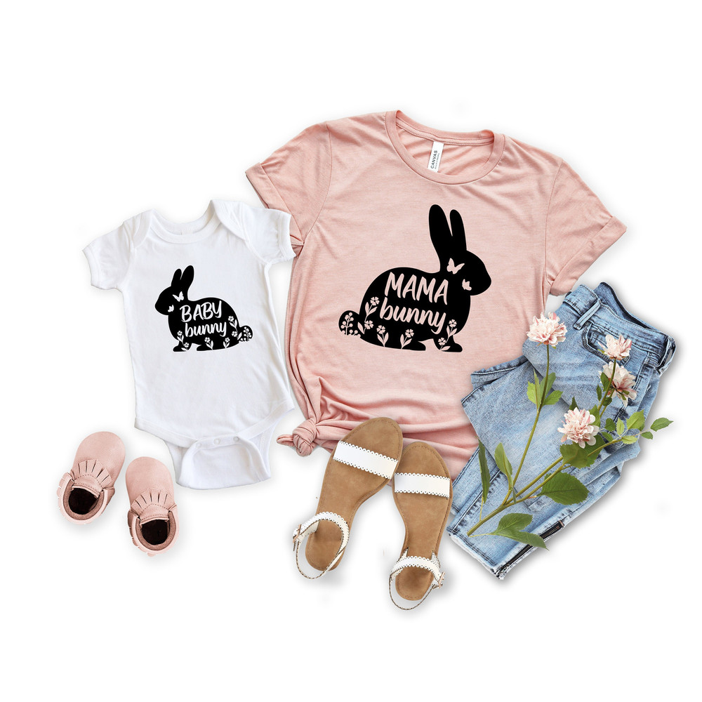 Mama Bunny Shirt, Mom Shirt, Mom Easter T-Shirt, Mom Bunny,Baby Mama Bunny Easter Shirt, Bunny Mommy Shirt, Easter Tee, Easter Party Outfit - 1.jpg