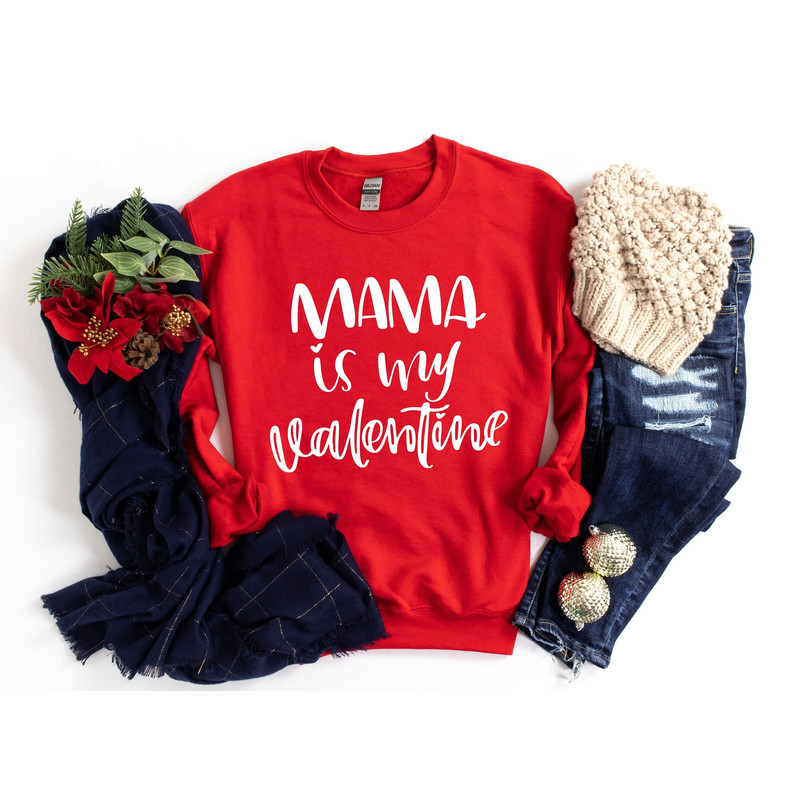 Mama Is My Valentine Shirt, Valentine Daddy and Heart Shirt Day Tshirt, Daddy Valentine Day Tee, Daddy Lover Tee, Mama Kid Valentine Shirt - 1.jpg