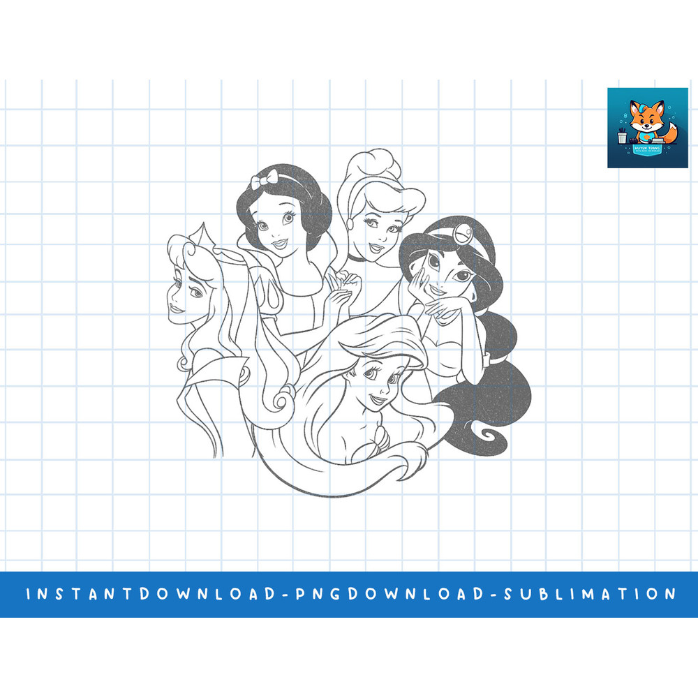 Disney Princess Simple Outline png, sublimate, digital print.jpg