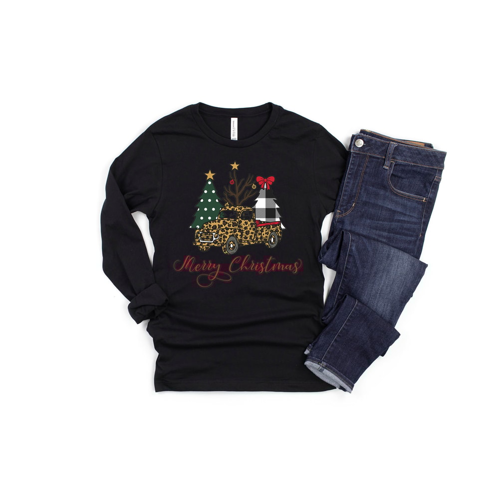 Merry Christmas Truck,Leopard Truck Shirt,Christmas Tree Shirt,Merry Christmas,Christmas Matching Family Shirt,Christmas Truck Family Shirt, - 3.jpg