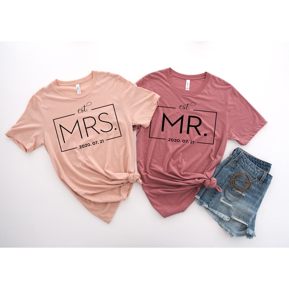 Mr and Mrs Shirt, Wedding Party T-shirt, Honeymoon Shirt,Wedding Shirt,Wife and Hubs Shirts, Just Married Shirts, Matching Couple Shirt - 4.jpg