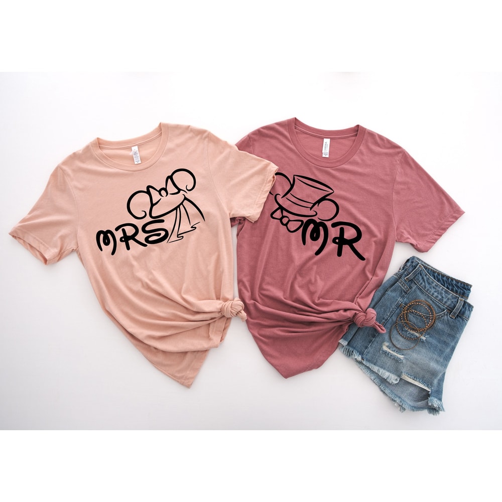 Mrs and Mr Shirt, Wedding Party Shirt, Honeymoon Shirt,Wedding Shirt,Wife and Hubs Shirts, Just Married Shirts, Matching Couple Shirt - 1.jpg