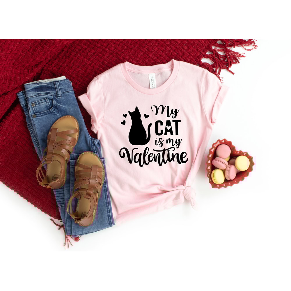 My Cat Is My Valentine Shirt, Cat Lover Shirt, Funny Valentine's Shirt, Valentine's Day Shirt, Cat Mom, Fur Mama For Life, Cat Valentine - 3.jpg