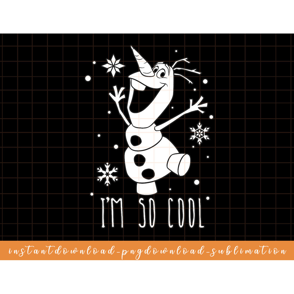 Disney Frozen Olaf Im So Cool Dancing Graphic T-Shirt png, sublimate, digital download.jpg