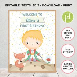 le petit prince welcome sign, birthday banner, welcome sign, the little prince, the little prince party theme