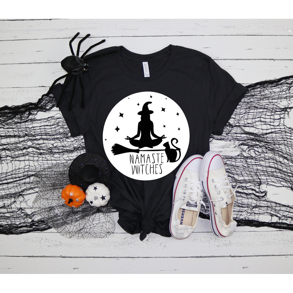 Namaste Witches Shirt, Yoga T-Shirt, Halloween Party Shirts,  Halloween Matching Tee, 2022 Halloween Shirts, Yoga Matching Tshirts, Namaste - 2.jpg