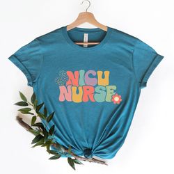 NICU Nurse retro Shirt, Groovy Nicu Nurse Tee Shirts, Neonatal Icu Shirts Neonatal Intensive Care Unit Nurse Appreciatio