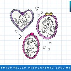 disney princess snow white aurora and belle frames t-shirt png, sublimate, digital print