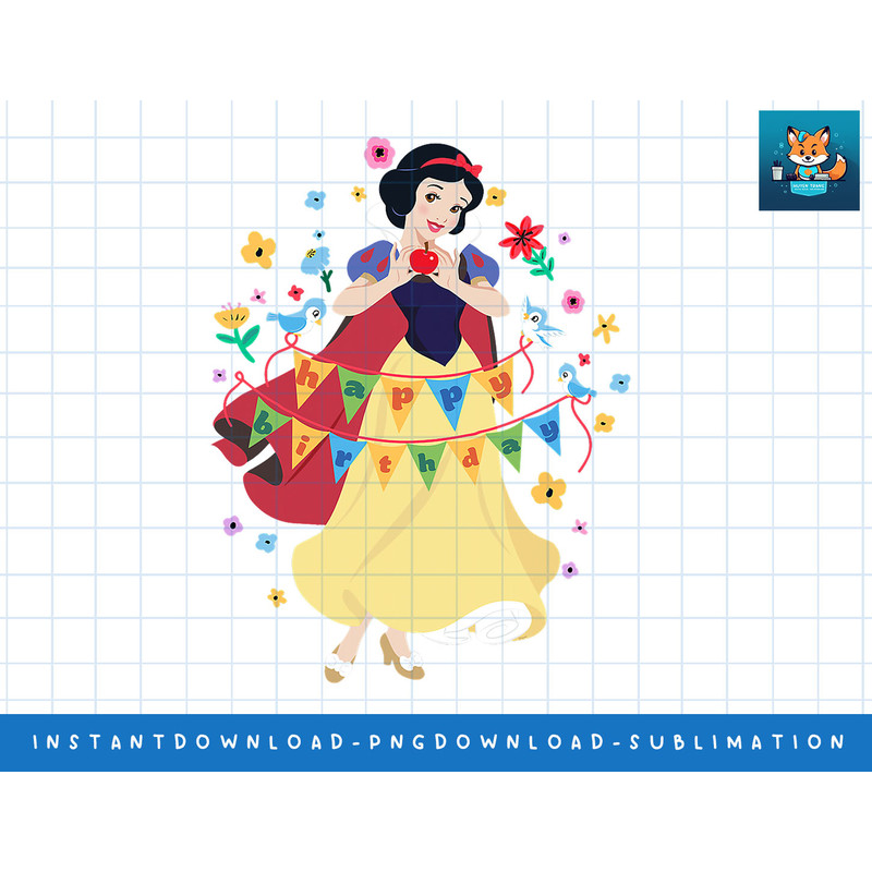 Disney Princess Snow White Happy Birthday png, sublimate, digital print.jpg