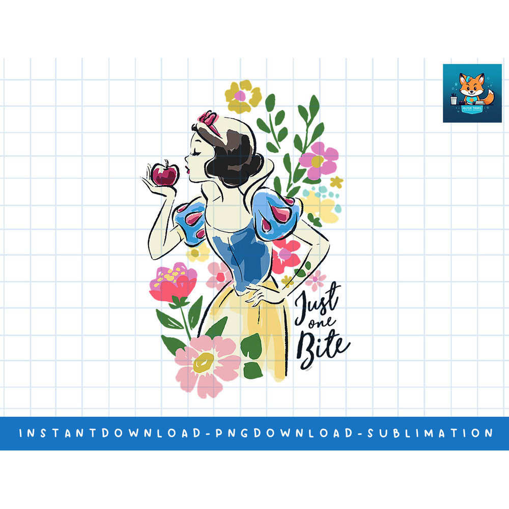 Disney Princess Snow White Just One Bite Floral png, sublimate, digital print.jpg