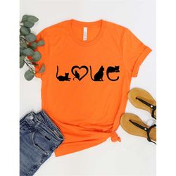 love tee, cat lover t-shirt, funny tee, kitten t-shirt, cat mom tee, animal lover shirt, gift for cat mom, love tee,