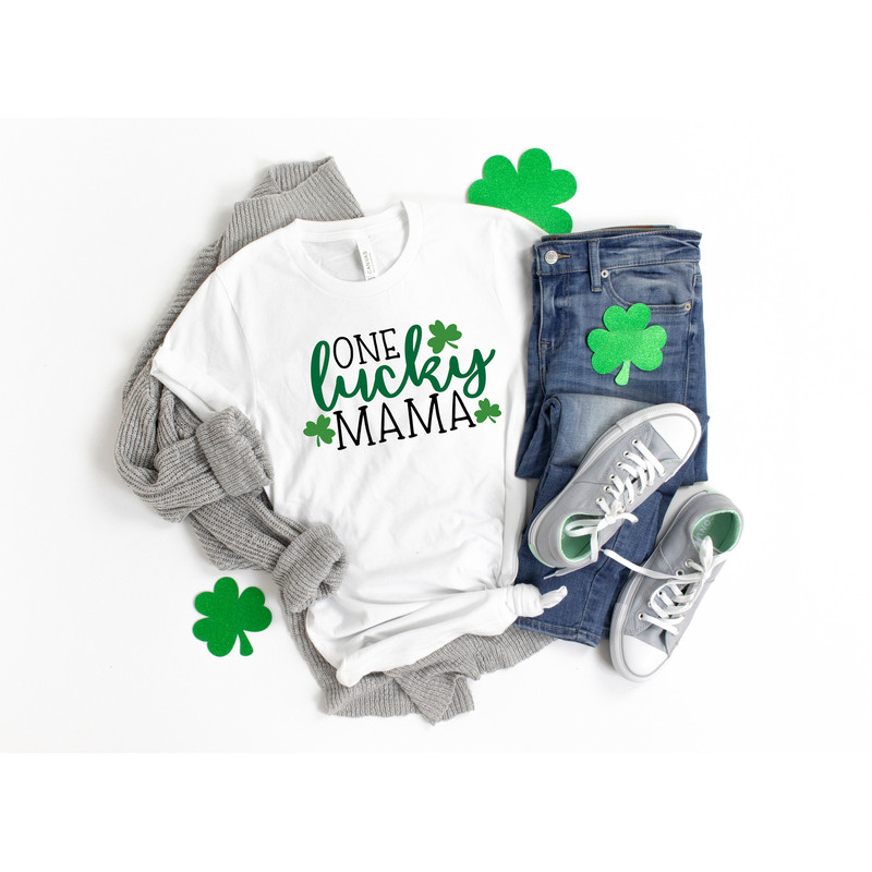 One Lucky Mama Shirt,St Patrick's Day Shirt,Lucky Shamrock Shirt,Patrick's Day Gift,Patrick's Day Family Matching Shirt,Drinking Shirt - 2.jpg