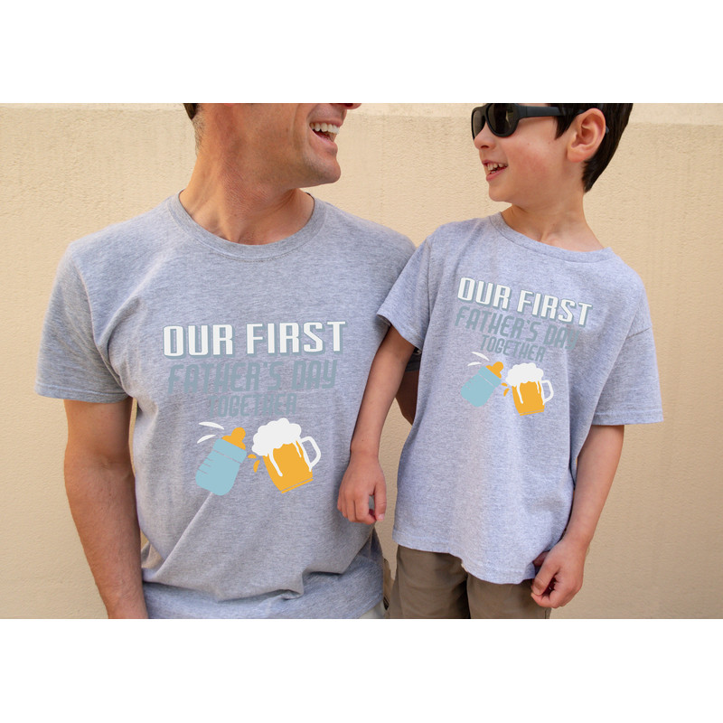 Our First Father's Day Shirt, Fathers Day Matching Shirt, Father's Day Daddy And Baby Outfit, Father's Day Gift,Father and Me Shirt - 3.jpg