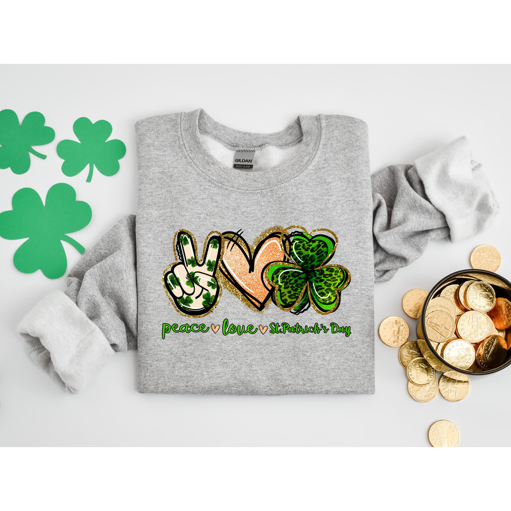 Peace Love Paddy's Day Shirt, Lucky Tshirt, Irish T Shirt, Shamrocks T-Shirt, St Patricks Day, St Paddy's Day, Family Matching Gift Tee - 2.jpg