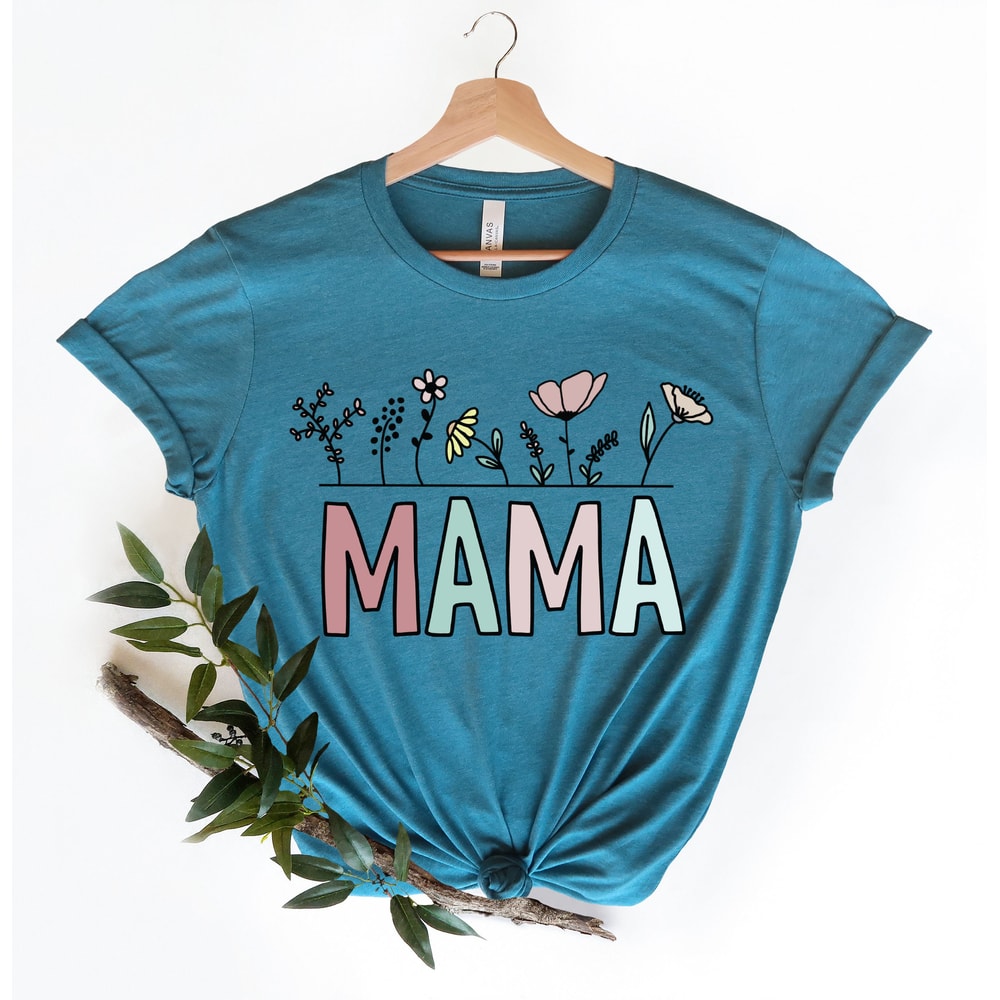 Plant Mama Shirt,Morther Raising Wildflowers Shirt,Floral Mama Shirt,Mothers Day Gift,Wildflower Mom Tee,Flower Mama Shirt,Woman Graphic Tee - 4.jpg