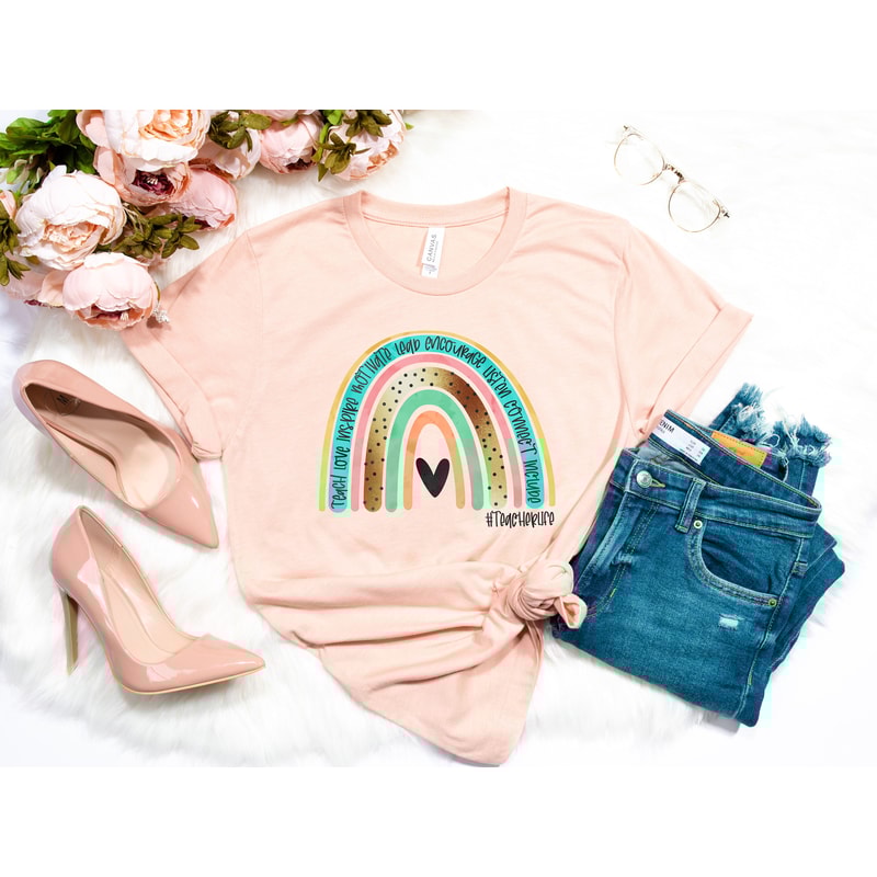 Rainbow Teach Love Inspire, Valentines Day Shirt, Gift for her, Valentine's Day Gift, Valentine Gift,Teacher Life Shirt,Teacher Gift - 2.jpg