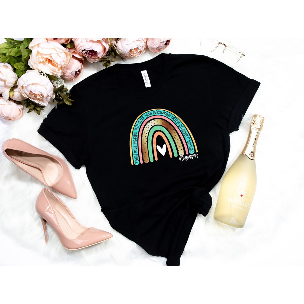 Rainbow Teach Love Inspire, Valentines Day Shirt, Gift for her, Valentine's Day Gift, Valentine Gift,Teacher Life Shirt,Teacher Gift - 3.jpg