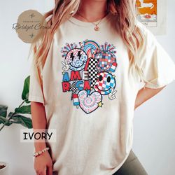 retro 4th of july comfort colors shirt, americ