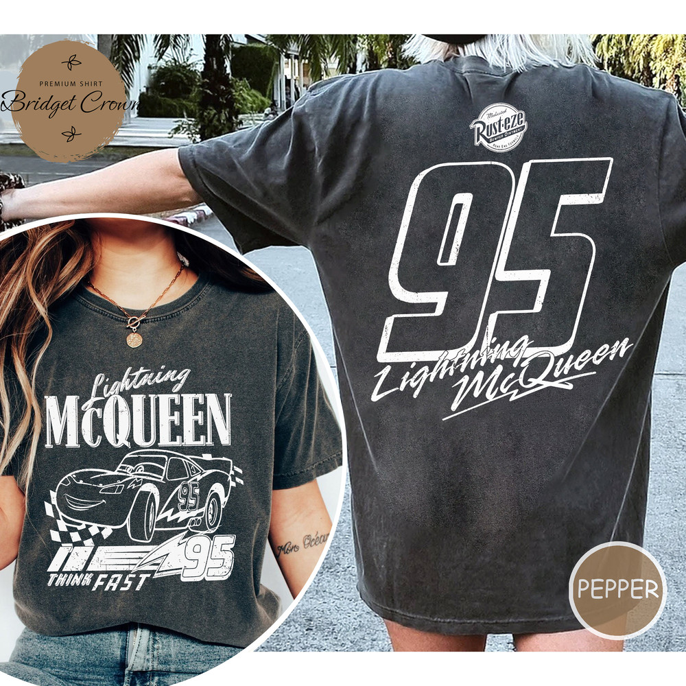 Retro Lightning McQueen Number Back Shirt, Disney Cars Shirt, Lightning McQueen Comfort Colors Shirt, Pixar Cars Shirt, Disney Cars Land Tee - 2.jpg