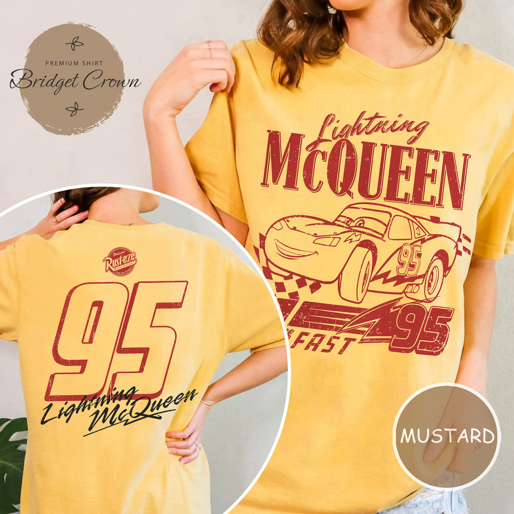 Retro Lightning McQueen Number Back Shirt, Disney Cars Shirt, Lightning McQueen Comfort Colors Shirt, Pixar Cars Shirt, Disney Cars Land Tee - 3.jpg