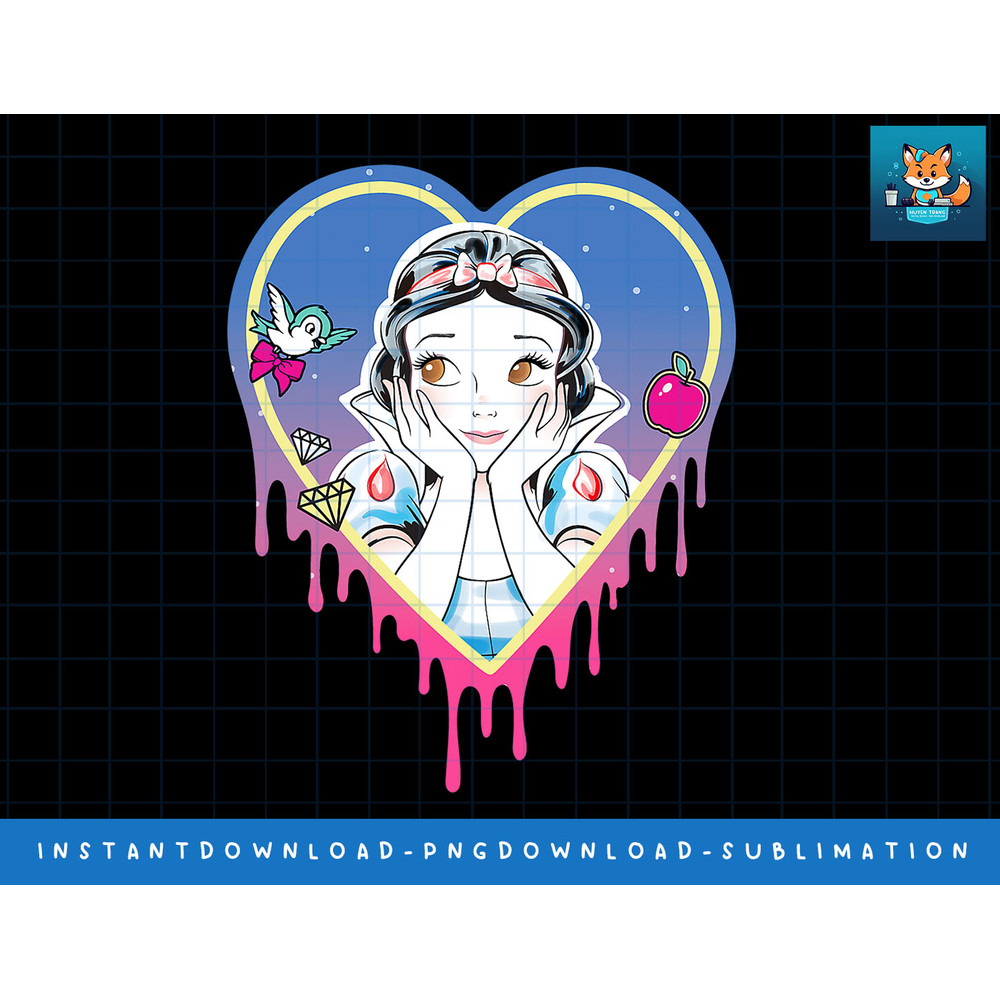 Disney Princess Snow White Pretty Heart Drips png, sublimate, digital print.jpg
