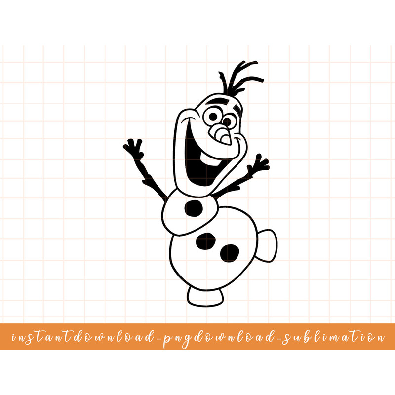 Disney Frozen Olaf Simple Outline Portrait png, sublimate, digital download.jpg