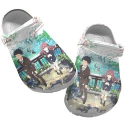 a silent voice crocs, a silent voice clog shoes unisex, anime crocs, anime sandals, manga crocs, manga clog shoes