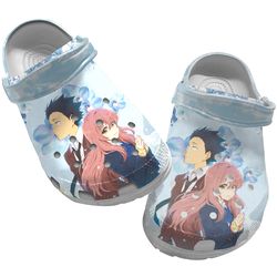 a silent voice clog shoes unisex, manga clog shoes, anime crocs, anime sandals, manga crocs, a silent voice crocs