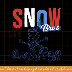 disney frozen olaf snow bros portrait png, sublimate, digital download