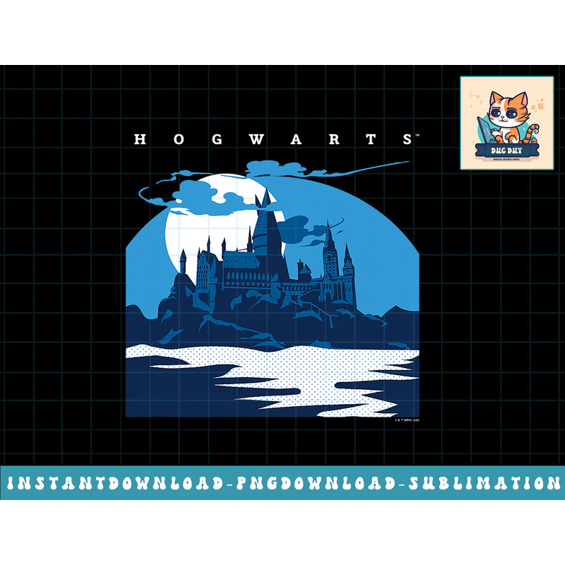 Harry Potter Hogwarts Castle Midnight Silhouette png, sublimate, digital download.jpg