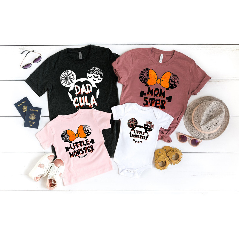 Disney Halloween Shirt, Hallowen Family Matching Shirt, Momster, Dadcula, Little Monster Shirt, Mickey Minnie Halloween, Disney Matching Tee - 1.jpg