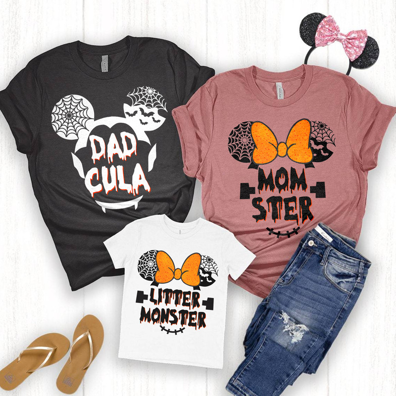 Disney Halloween Shirt, Hallowen Family Matching Shirt, Momster, Dadcula, Little Monster Shirt, Mickey Minnie Halloween, Disney Matching Tee - 3.jpg