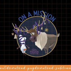 disney frozen olaf sven ribbon bells circle design t-shirt png, sublimate, digital download