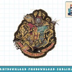harry potter hogwarts crest knitted patch damaged png, sublimate, digital download