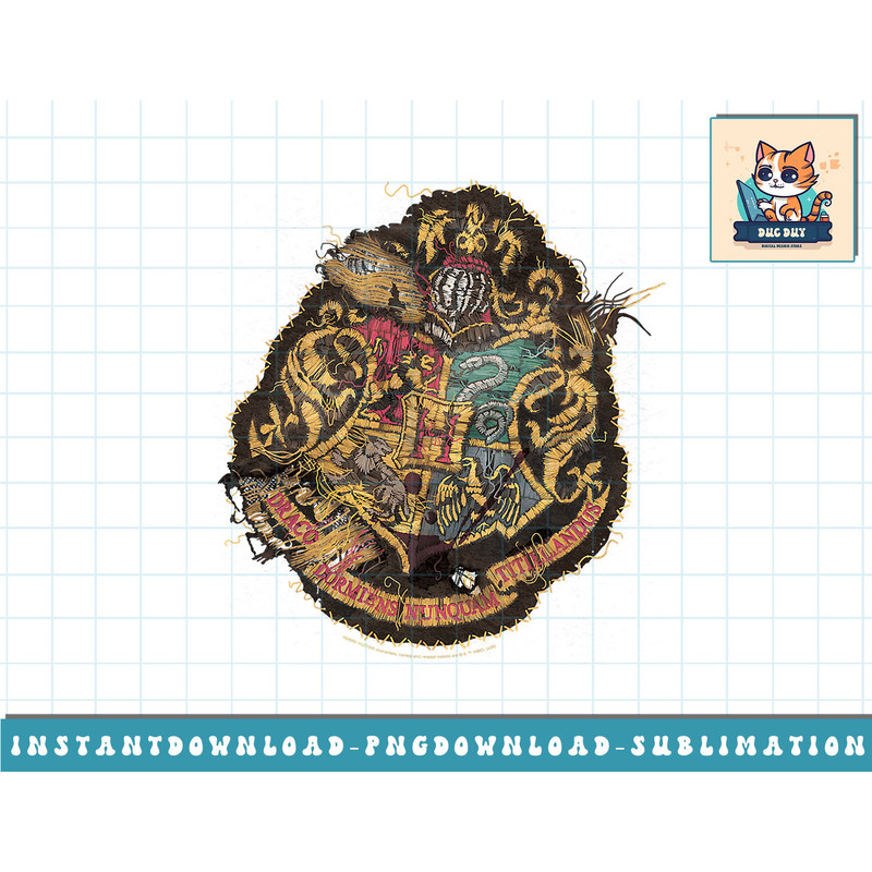 Harry Potter Hogwarts Crest Knitted Patch Damaged png, sublimate, digital download.jpg