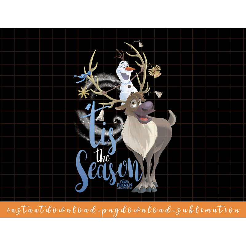 Disney Frozen Olaf Sven Tis The Season Christmas T-Shirt png, sublimate, digital download.jpg