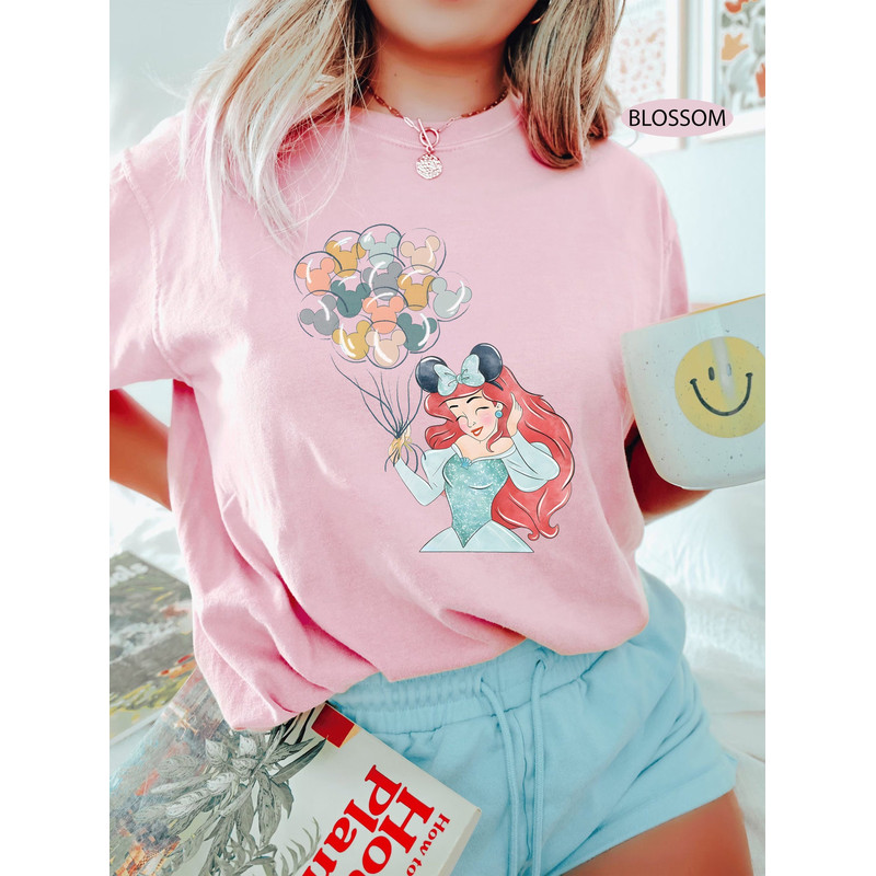 Retro Little Mermaid Shirt, Ariel Princess shirt, Disney Princess Shirt, Disney Balloon Shirt, Disney Family Trip Shirt, Disneyland Shirt - 1.jpg
