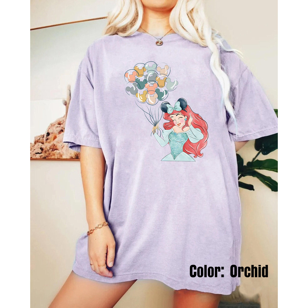 Retro Little Mermaid Shirt, Ariel Princess shirt, Disney Princess Shirt, Disney Balloon Shirt, Disney Family Trip Shirt, Disneyland Shirt - 4.jpg