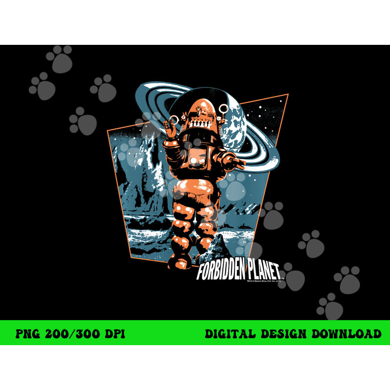 Forbidden Planet Robby Walks Longsleeve T Shirt Long Sleeve  png, sublimation .jpg