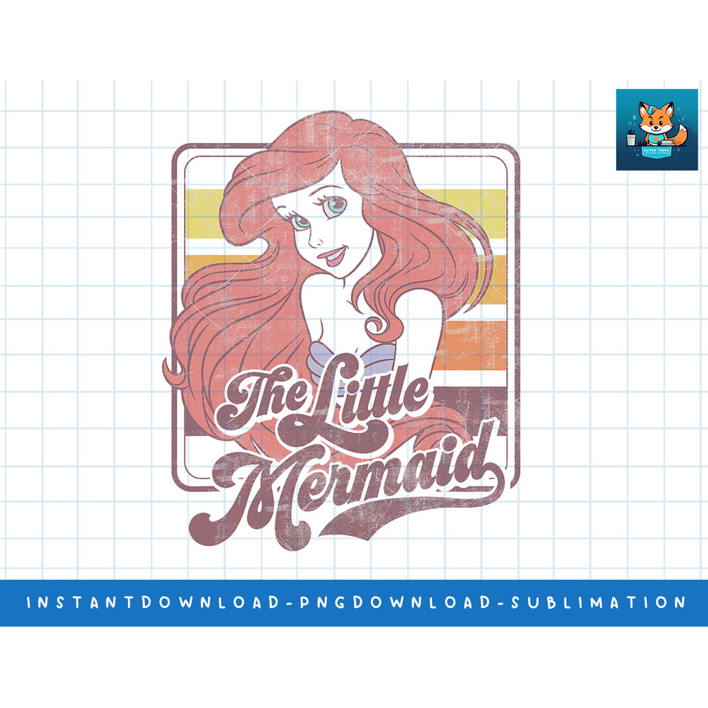 Disney Princess The Little Mermaid Ariel Vintage png, sublimate, digital print.jpg