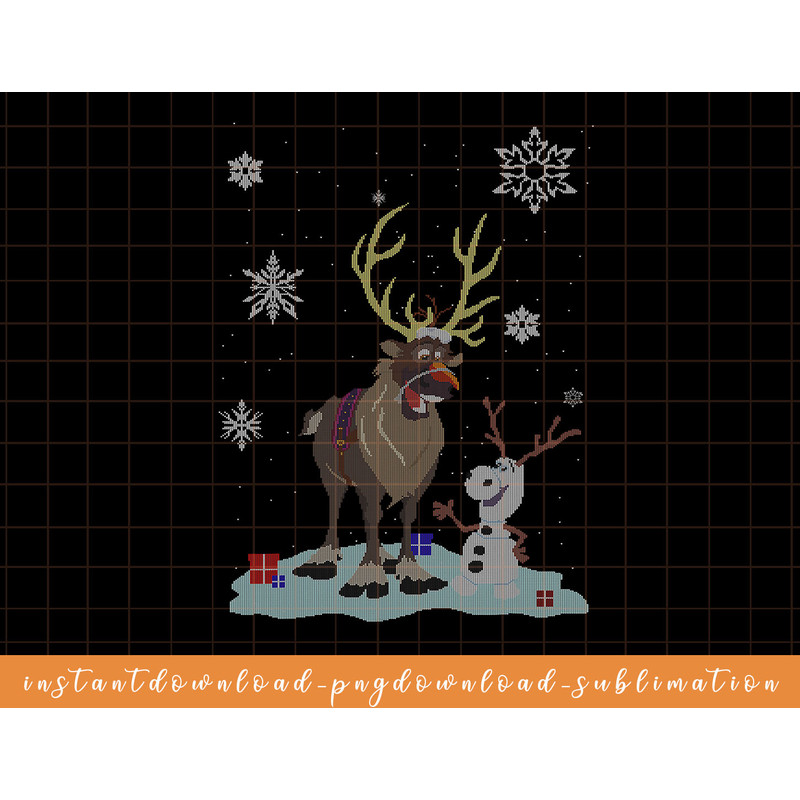 Disney Frozen Sven Olaf Snowman Ugly Sweater T-Shirt png, sublimate, digital download.jpg