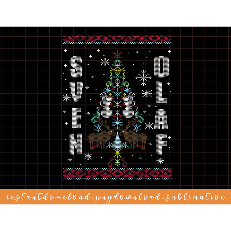 Disney Frozen Sven Olaf Ugly Sweater Stitch Graphic T-Shirt png, sublimate, digital download.jpg