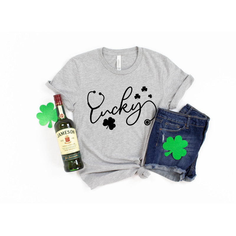 StPatricks Lucky Nurse Shirt,Irish Shirt,StPatricks Day shirt,Shamrock Tee,Nurse Stethoscope T-Shirt,Shamrock Lucky Nurse Gift,Irish Nurse - 2.jpg