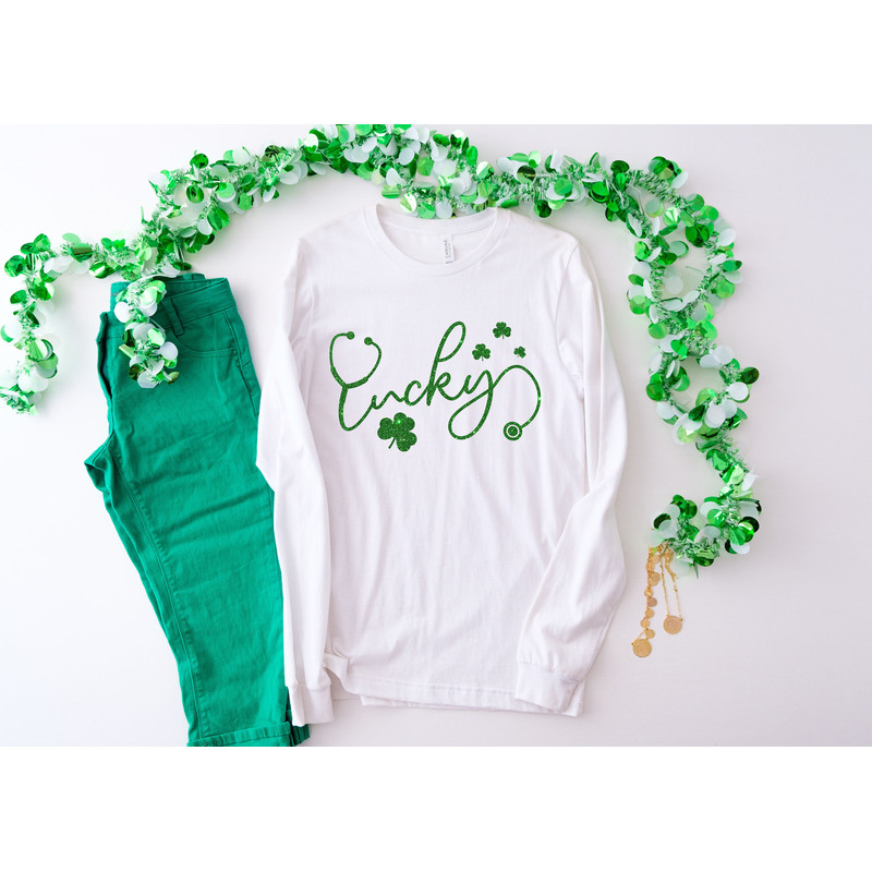 StPatricks Lucky Nurse Shirt,Irish Shirt,StPatricks Day shirt,Shamrock Tee,Nurse Stethoscope T-Shirt,Shamrock Lucky Nurse Gift,Irish Nurse - 3.jpg